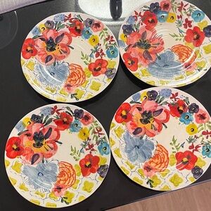 Anthropologie Estudio Flores Sissinghurst Castle 8.25" Salad Plate set (4)